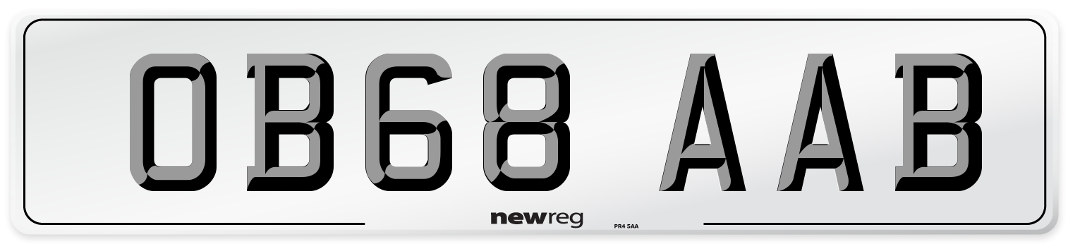OB68 AAB Number Plate from New Reg